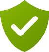 Green shield with white check mark representing trusted, reliable Lawn Mowing Service and professional Lawn Care for residential and commercial properties in Winter Haven, FL.